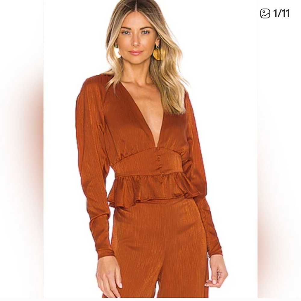 House of Harlow 1960 Rust/Burnt Orange Blouse
